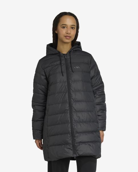 Chaqueta con capucha adidas Essentials CLIMAWARM 3-Stripes negro puro mujer