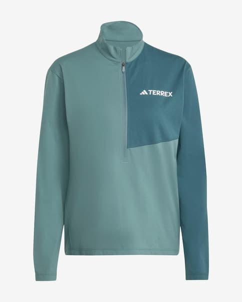 Camiseta adidas Terrex Multi Climacool Half Zip manga larga verde turquesa mujer