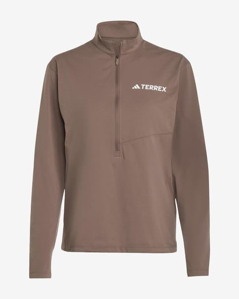 Camiseta adidas Terrex Multi Climacool Half Zip manga larga marrón mujer