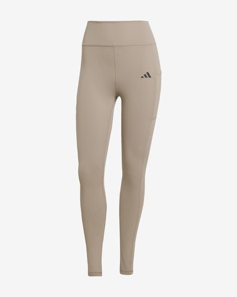 Malla larga adidas 7/8 Optime Rib marrón mujer
