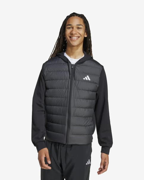 Chaqueta con capucha adidas Essentials CLIMAWARM Hybrid negro puro