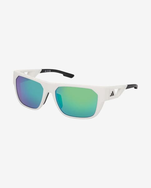 Gafas adidas Sport SP0102 blanco con lentes espejadas verde