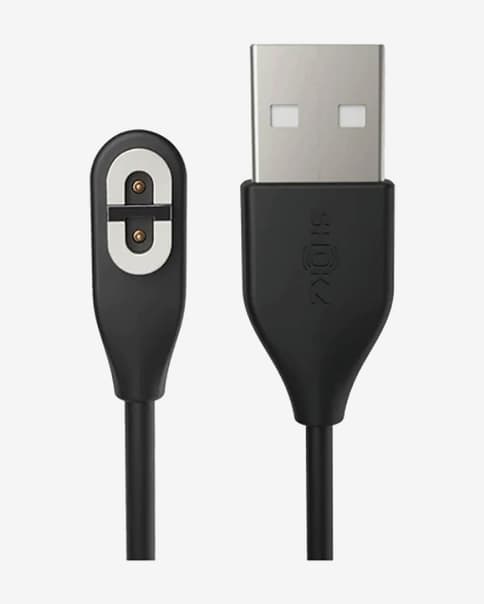 Shokz charging cable for OpenRun headphones, black.