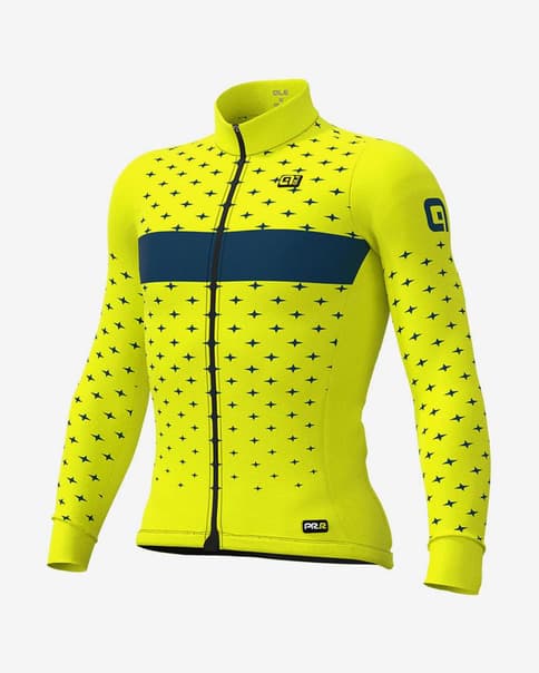 Maillot Alé PRR Stars manga larga amarillo fluor azul