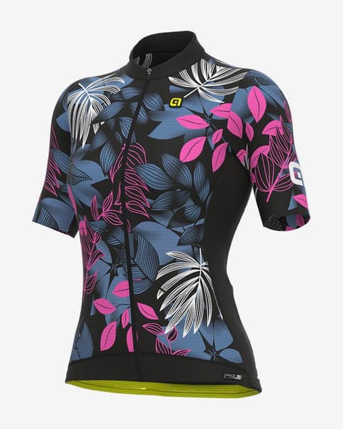 Maillot Alé PRS Garden manga corta negro azul rosa mujer