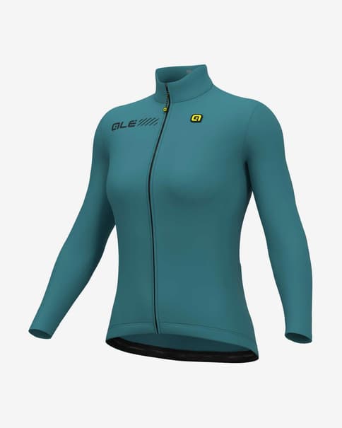 Maillot Alé Solid Fondo 2.0 manga larga verde turquesa negro mujer