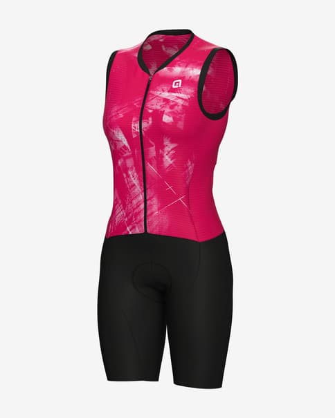 Traje integral Alé PRAGMA Mirror corto rosa negro mujer