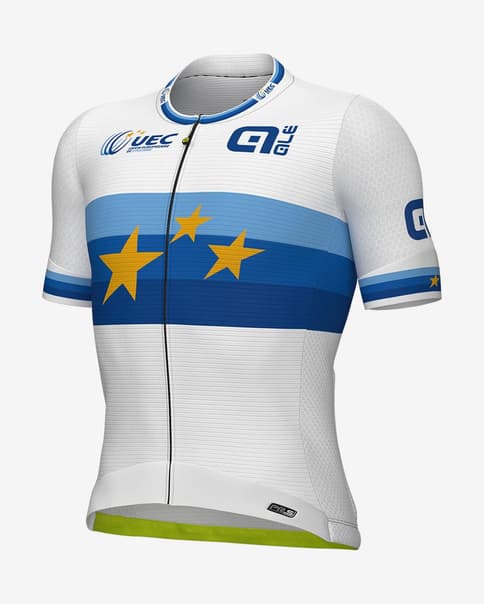 Maillot UEC Champion 2025 PRS 2.0 manga corta blanco azul