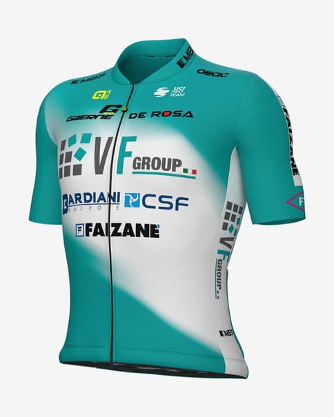 Maillot Bardiani CSF Faizanè Pro Team 2025 Prime manga corta verde blanco