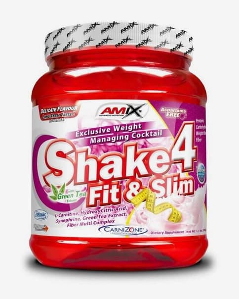 Bote Amix Shake 4 Fit & Slim sabor fresa 1 kg