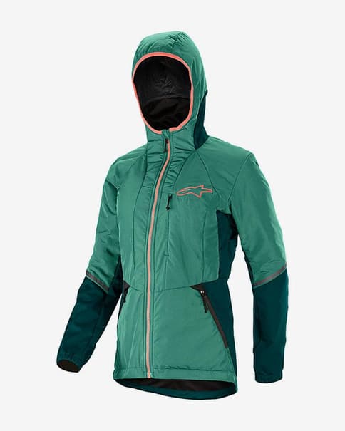 Chaqueta Alpinestars Stella Denali PrimaLoft verde azulado rojo coral mujer