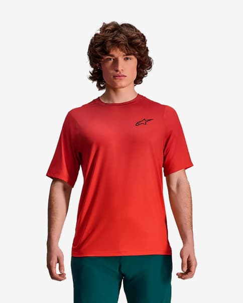 Maillot Alpinestars A-Dura Rise manga corta naranja rojizo