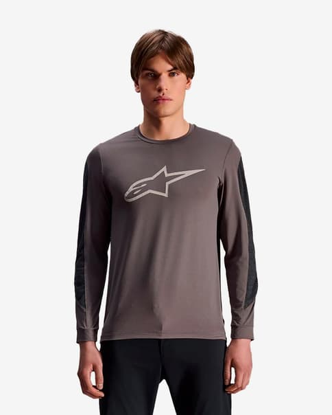 Maillot Alpinestars A-Dura Inset Astar manga larga gris marrón