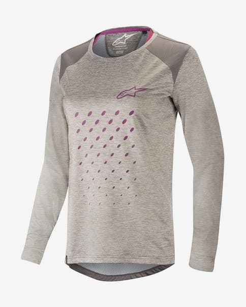 Maillot Alpinestars Stella Alps 6.0 manga larga gris rosa mujer