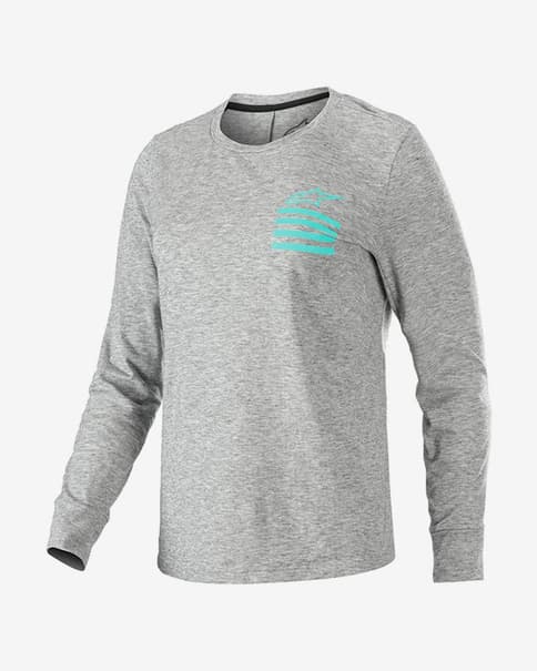 Maillot Alpinestars Stella Merino manga larga gris azul turquesa mujer