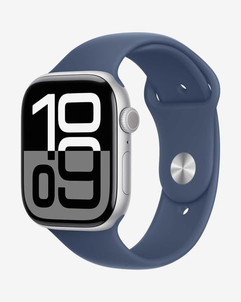 Apple Watch Series 10 GPS 42 mm + Sportarmband M/L denimblau