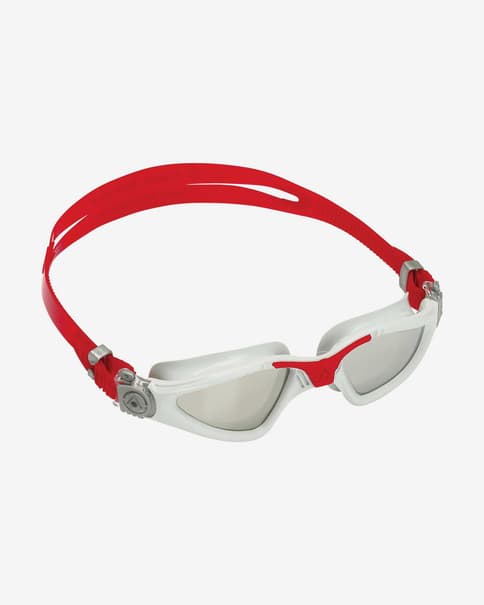 Gafas de natación Aqua Sphere Kayenne blanco rojo con lentes transparentes gris claro