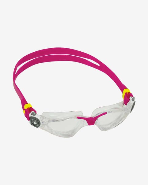 Gafas de natación Aqua Sphere Kayenne rosa amarillo con lentes transparentes infantil 
