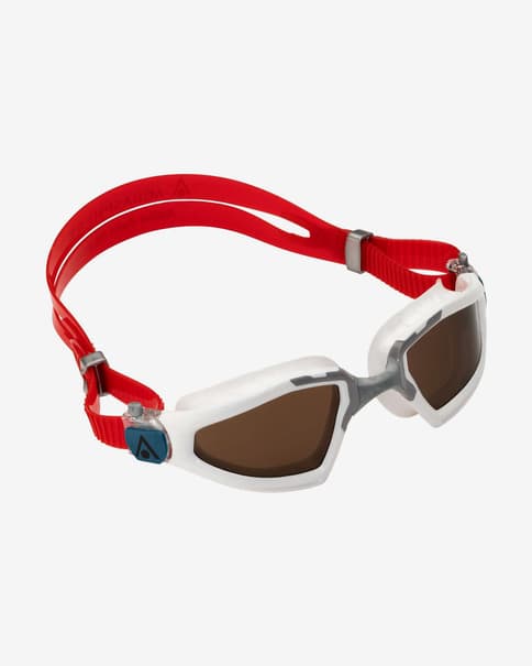 Aqua Sphere Kayenne Pro Zwembril Rood Wit met Bruin Gepolariseerde Lenzen