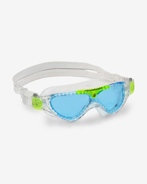 Gafas natación Aqua Sphere Vista Jr blanco verde con lentes transparentes azul infantil