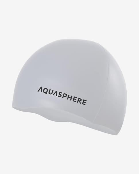 Aqua Sphere Plain Silicone Schwimmkappe weiß/schwarz