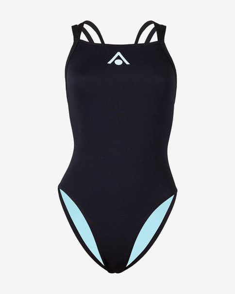 Czarny strój kąpielowy Aqua Sphere Essentials Open 34 czarno-niebieskie kobiety