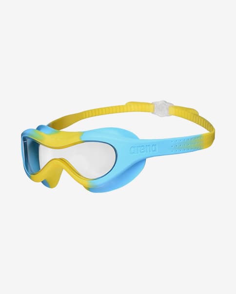 Gafas Arena Spider Mask azul amarillo con lente transparente infantil