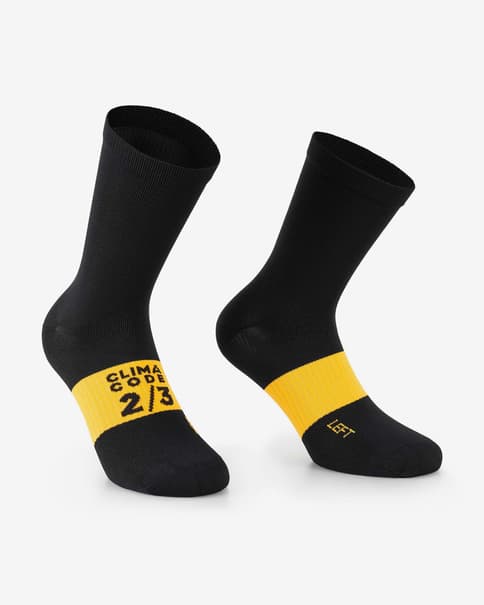 Calcetines Assos Spring Fall EVO negro amarillo