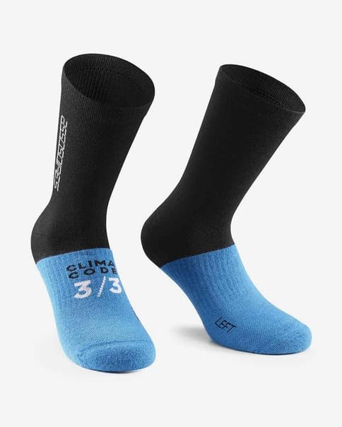 Calcetines Assos Assosoires Ultraz Winter EVO negro azul claro
