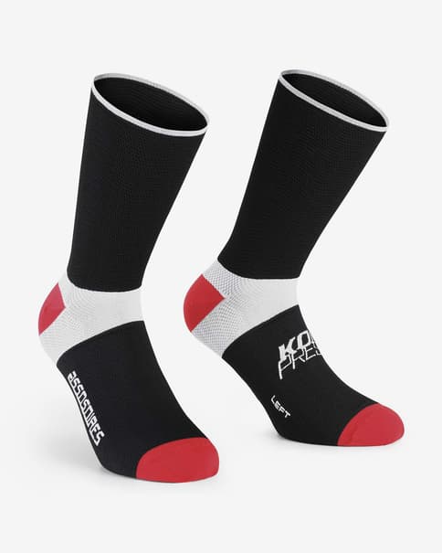 Calcetines Assos Kompressor negro blanco rojo