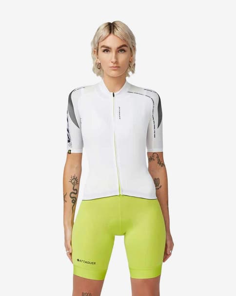 Maillot Attaquer All Day manche courte gris blanc femme