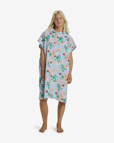 Billabong Women's Hooded Towel Damen Poncho blau/rosa/grün/orange