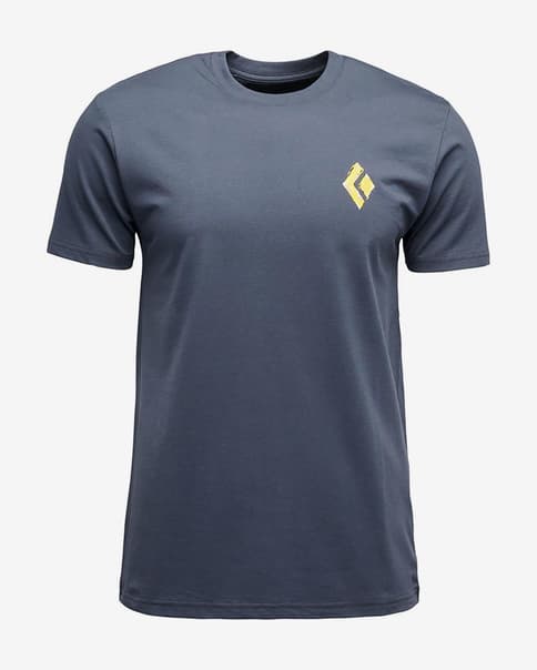 Camiseta Black Diamond Shredded manga corta gris oscuro amarillo