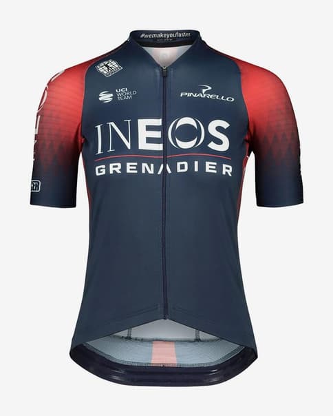 Maillot Team Ineos Grenadiers 2022 Icon manga corta infantil azul rojo