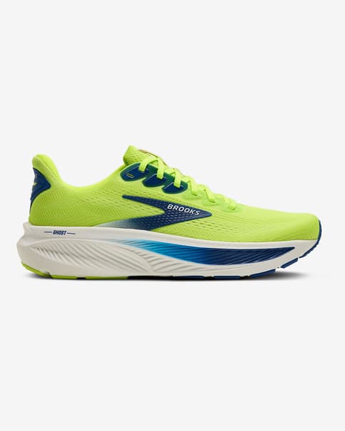 Brooks Ghost 17 Shoes Lime Green Dark Blue Medium