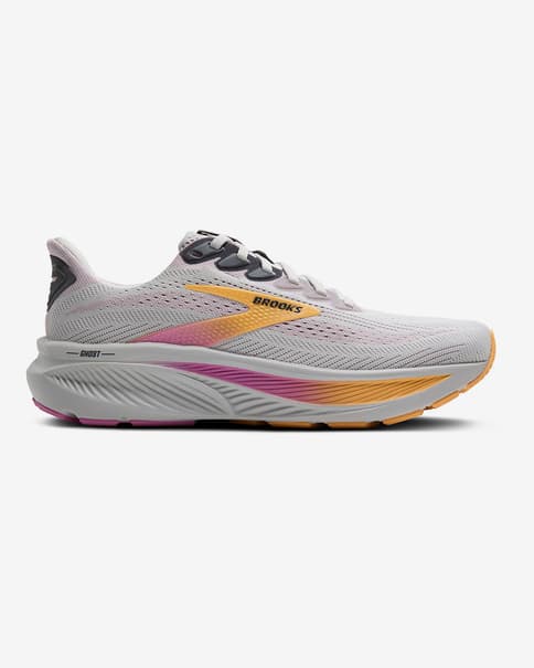 Brooks Ghost 17 Shoes Medium White Orange Pink Women