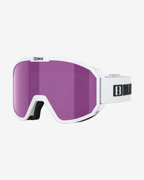 Máscara Bliz Rave blanco con lente espejada violeta
