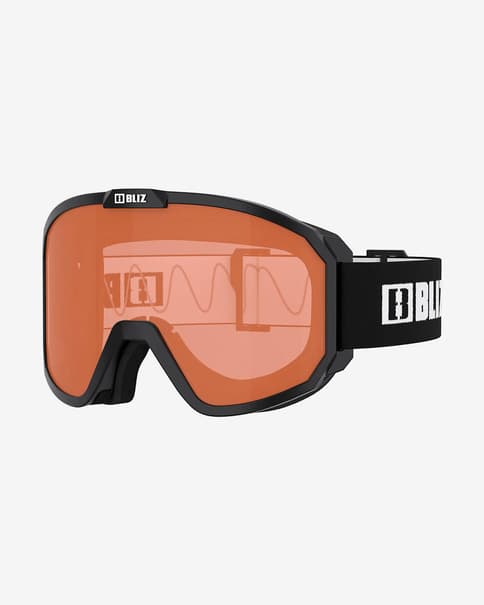 Máscara Bliz Rave negro con lente espejada naranja infantil