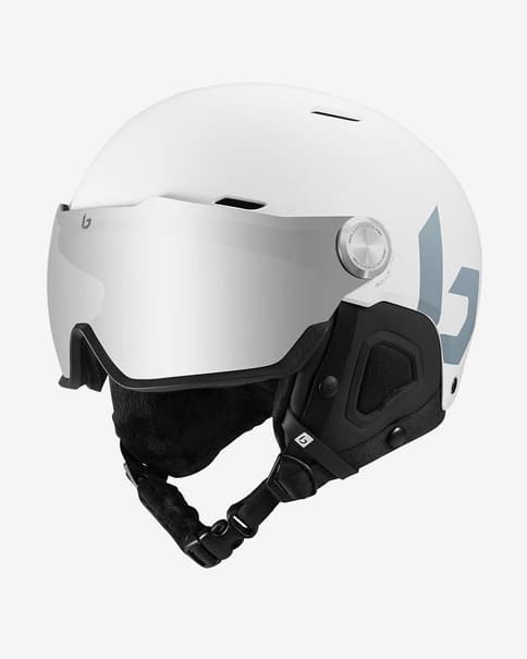 Casco Bollé Might Visor blanco con lente espejada Brown Gun gris