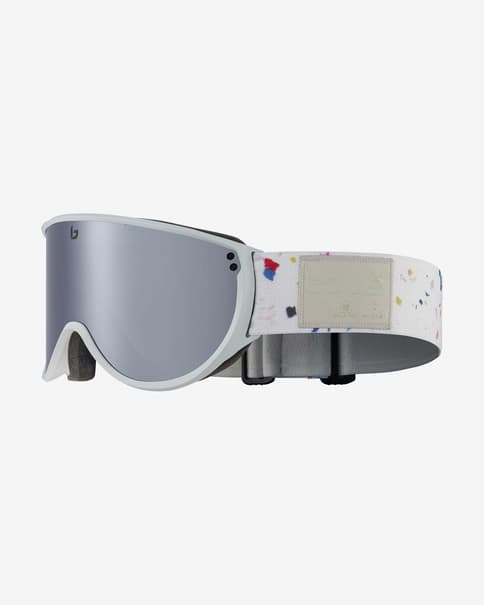 Máscara Bollé ECO BLANCA blanco hielo mate lente espejada negro plata