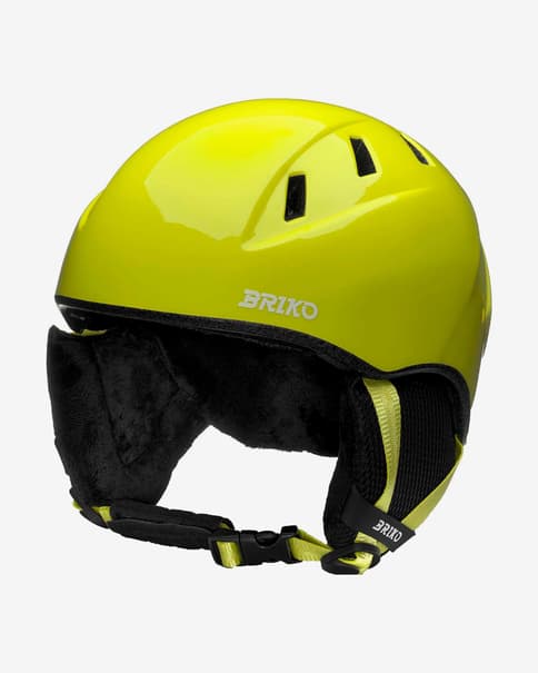 Casco Briko Makalu verde neón infantil
