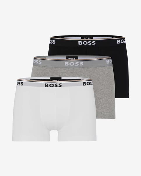 Bóxer BOSS Power Logo blanco gris claro negro (3 unidades)
