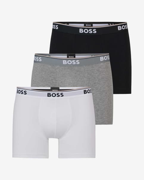 Bóxer BOSS Power Logo Cotton blanco gris negro (3 unidades)