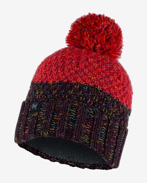 Gorro Buff Knitted Polar Janna negro rojo coral mujer