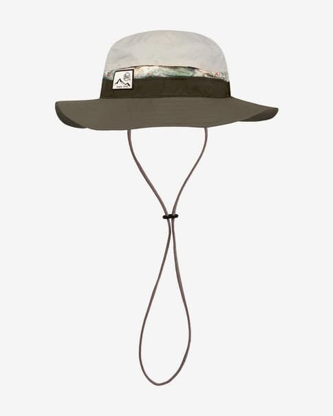 Chapeau Buff Booney blanc marron gris foncé