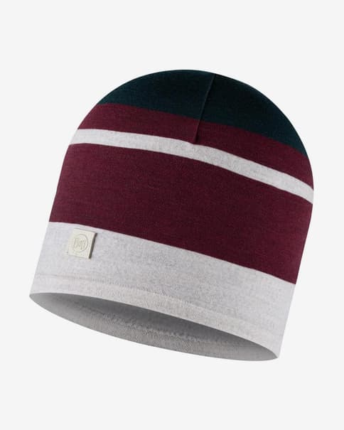 Gorro Buff Merino Move granate blanco grisáceo