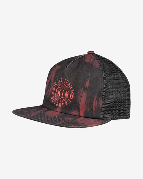 Gorra Buff Trucker rojo gris oscuro