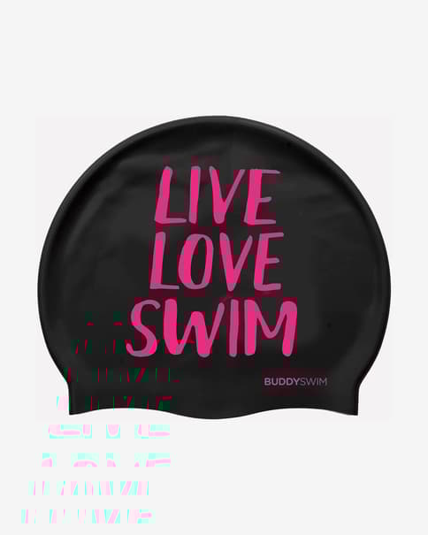 Gorro de silicona BuddySwim LLS negro rosa