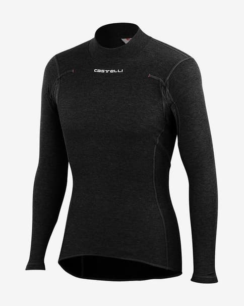 Camiseta interior Castelli Flanders Warm Rosso Corsa manga larga negro