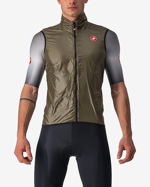 Chaleco cortavientos Castelli Aria marrón musgo